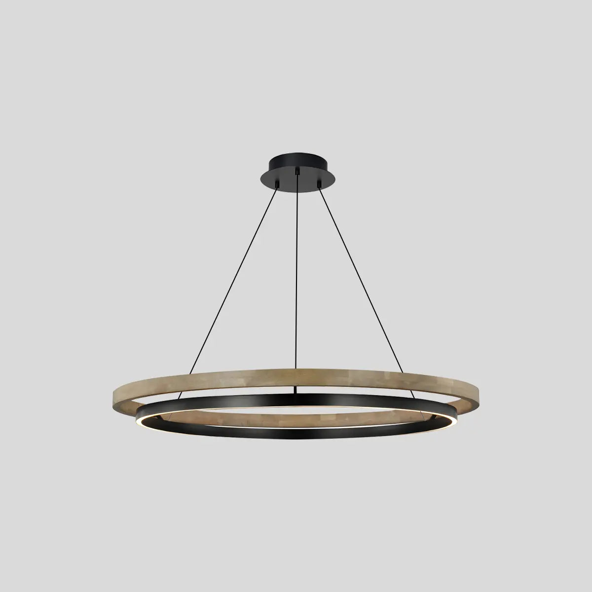 Antizer Circular LED Wood Chandelier for Dining Room