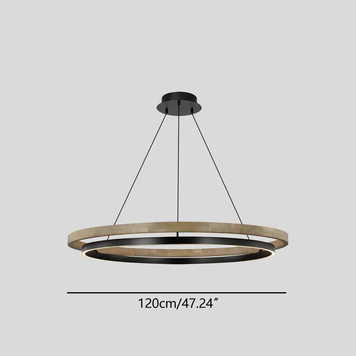 Antizer Circular LED Wood Chandelier for Dining Room