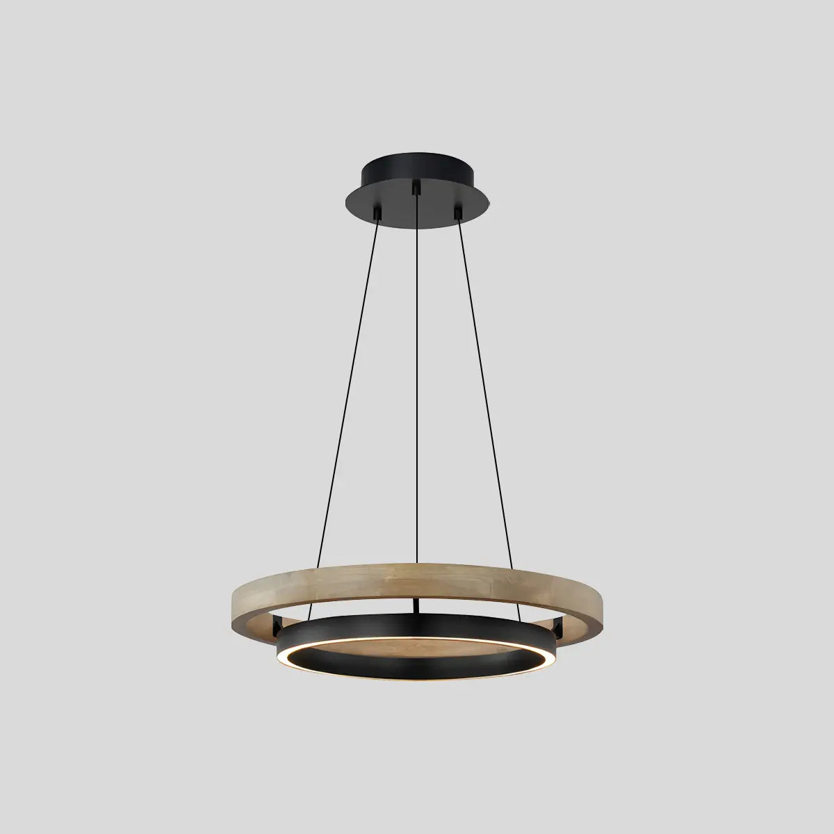 Antizer Circular LED Wood Chandelier for Dining Room