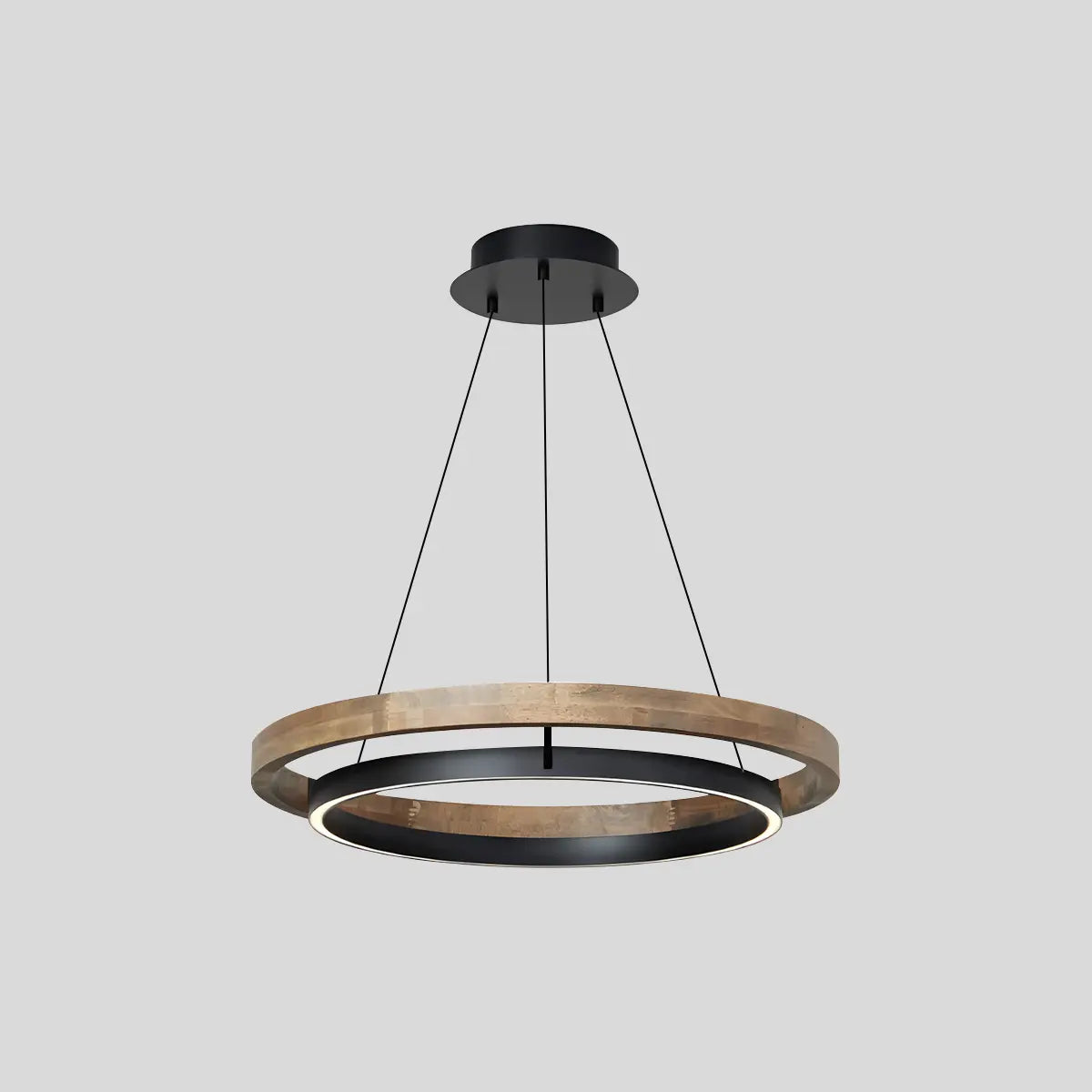 Antizer Circular LED Wood Chandelier for Dining Room