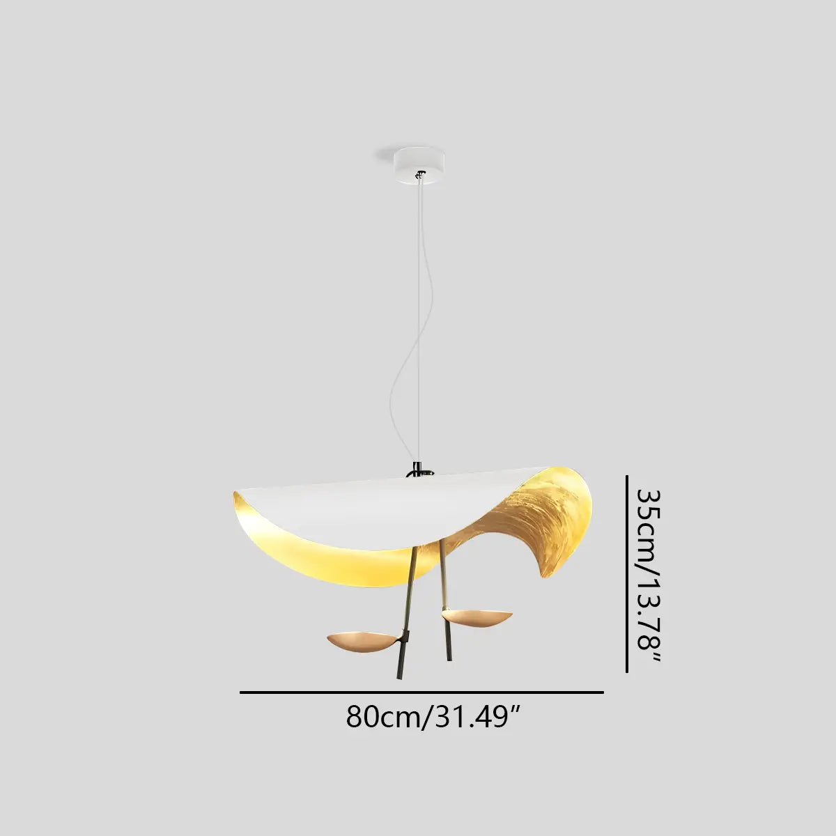 Antizer Modern Sculptural Leaf Pendant Light