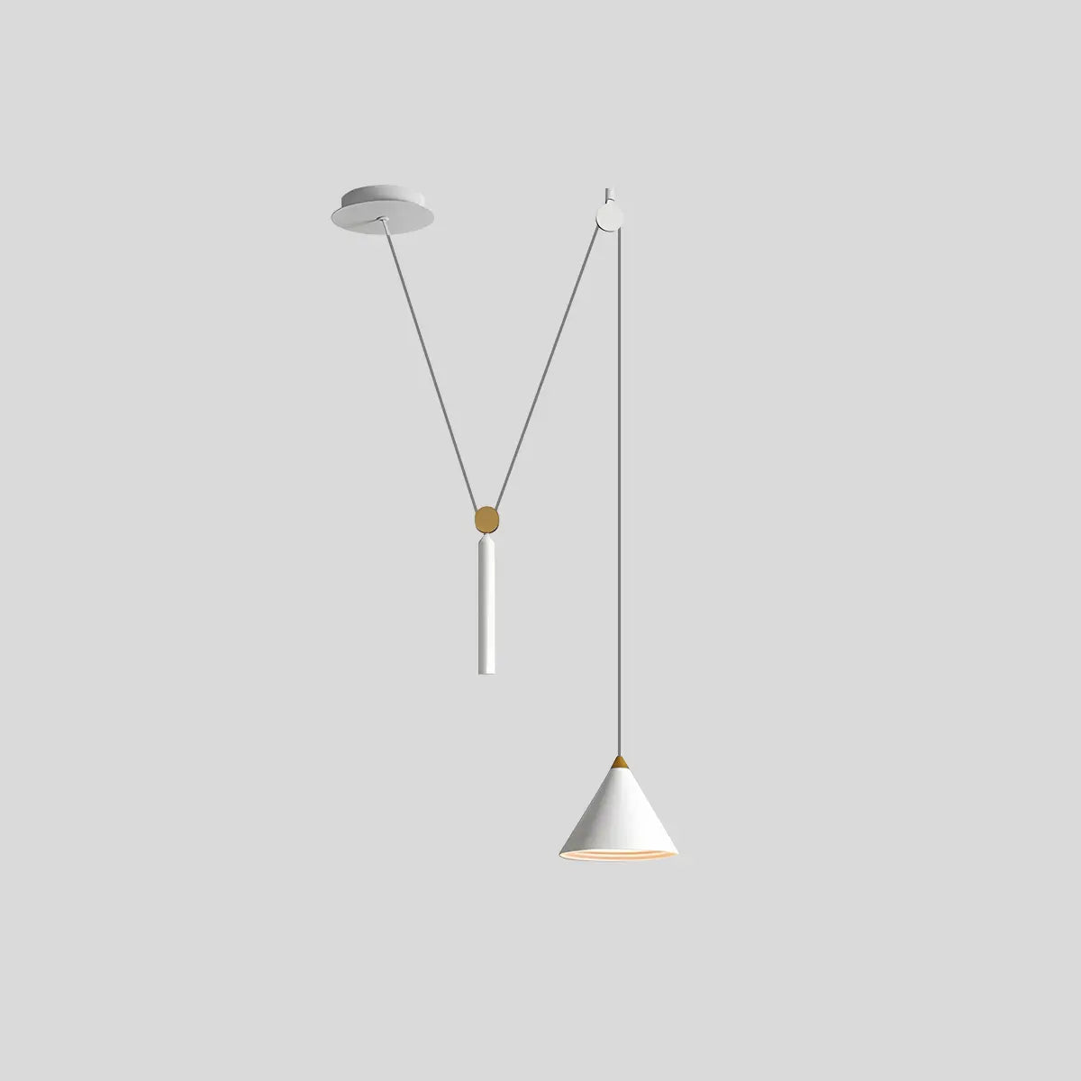 Antizer Cone Counterweight Pulley Swag Pendant Lamp