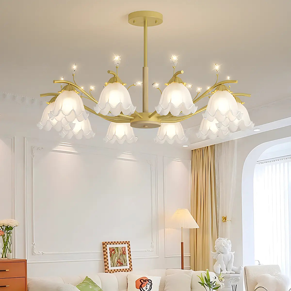 Antizer Creative Lily of the Valley Flower Chandelier