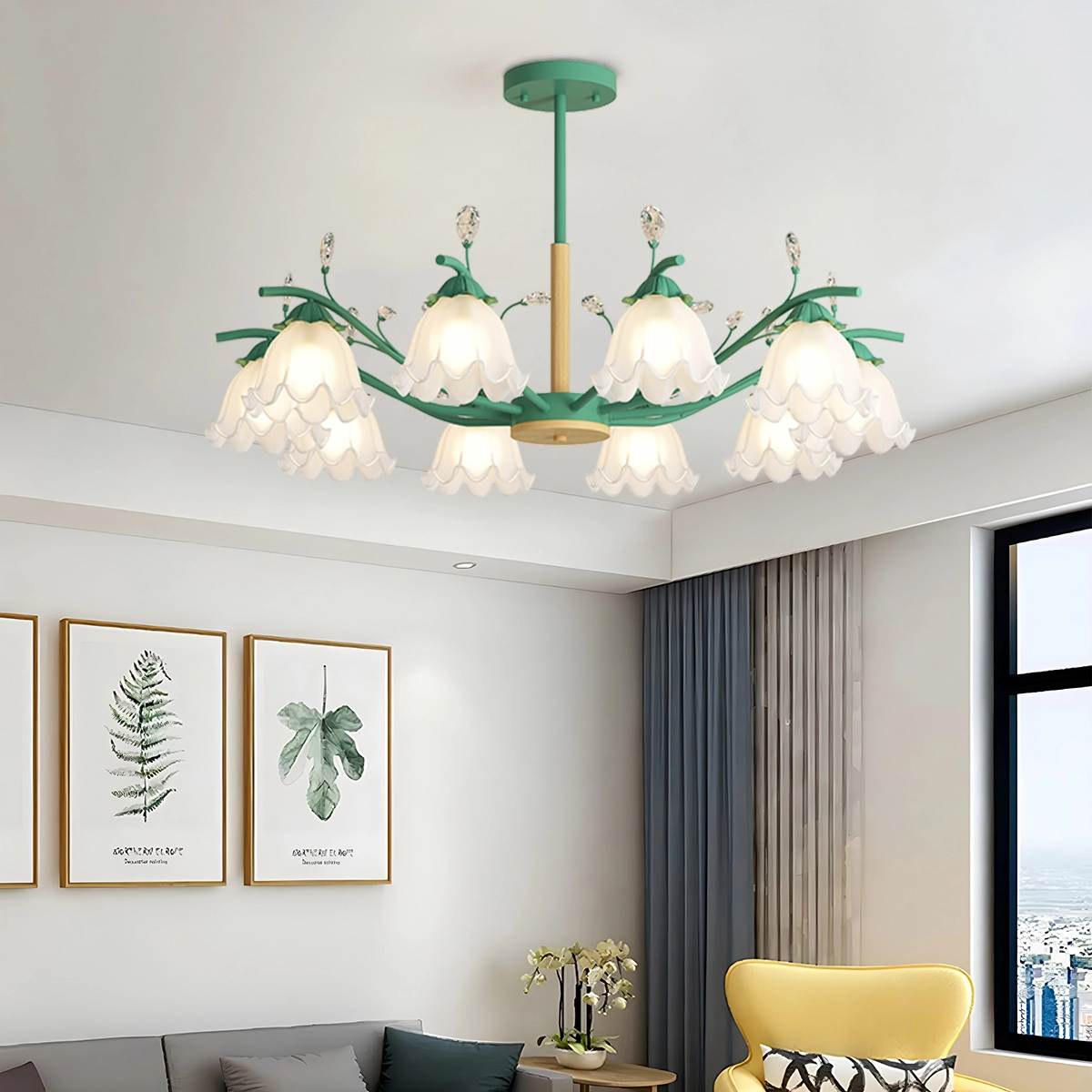 Antizer Creative Lily of the Valley Flower Chandelier