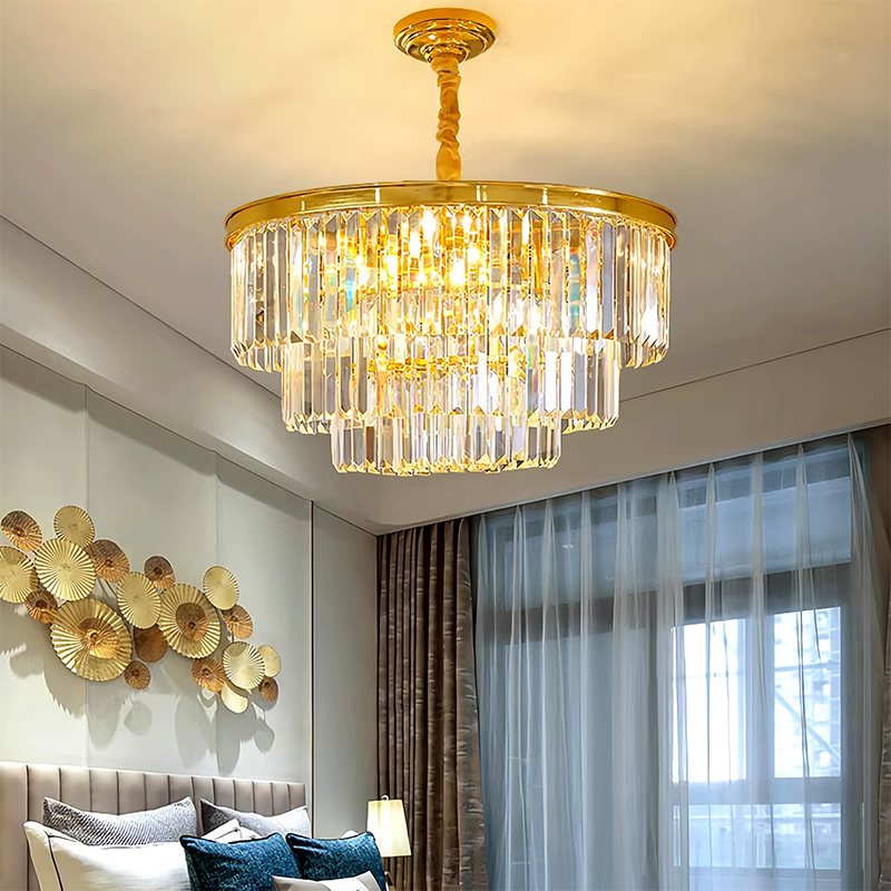 Antizer Light Luxury Crystal Chandelier for Living Room