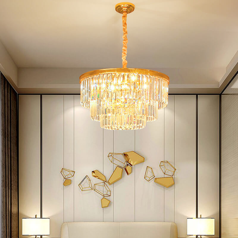 Antizer Light Luxury Crystal Chandelier for Living Room
