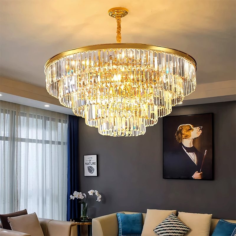 Antizer Light Luxury Crystal Chandelier for Living Room