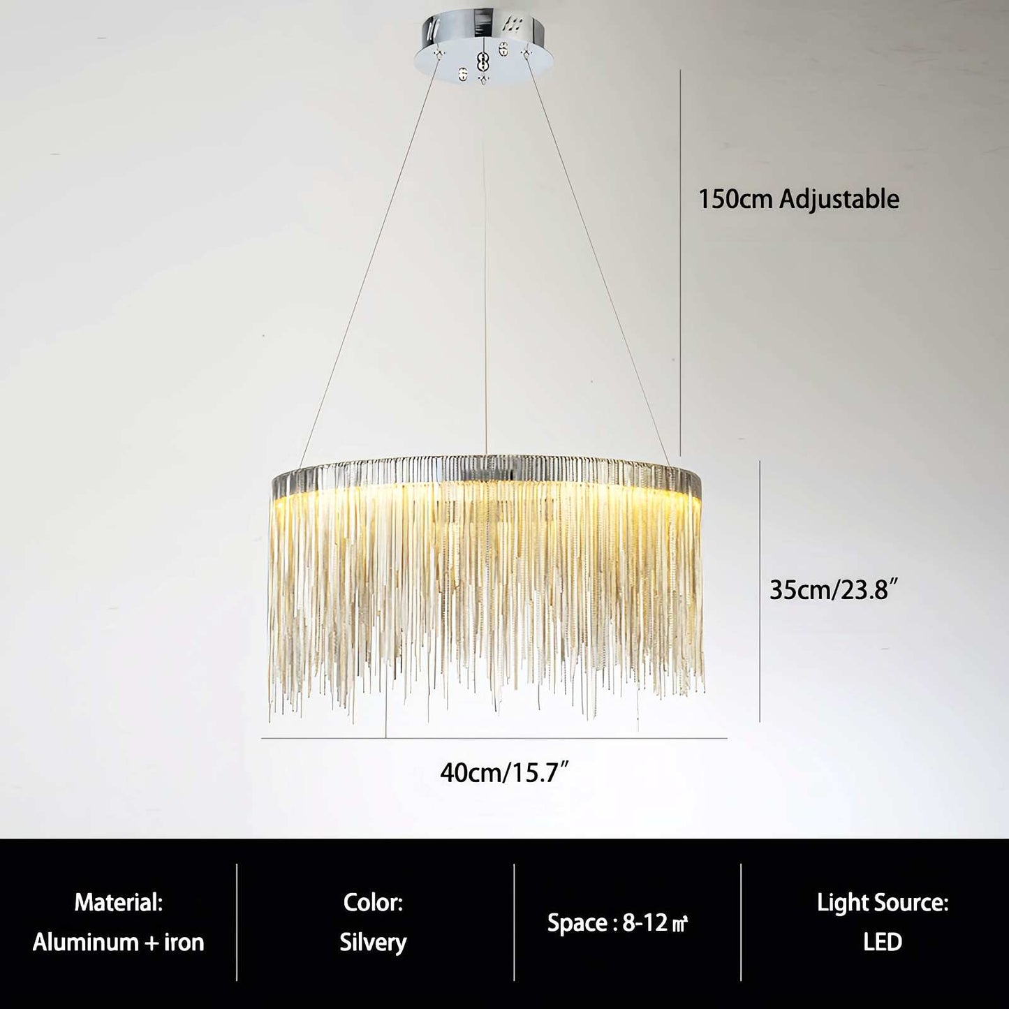 Antizer Modern Art Decor Tassel Chandelier