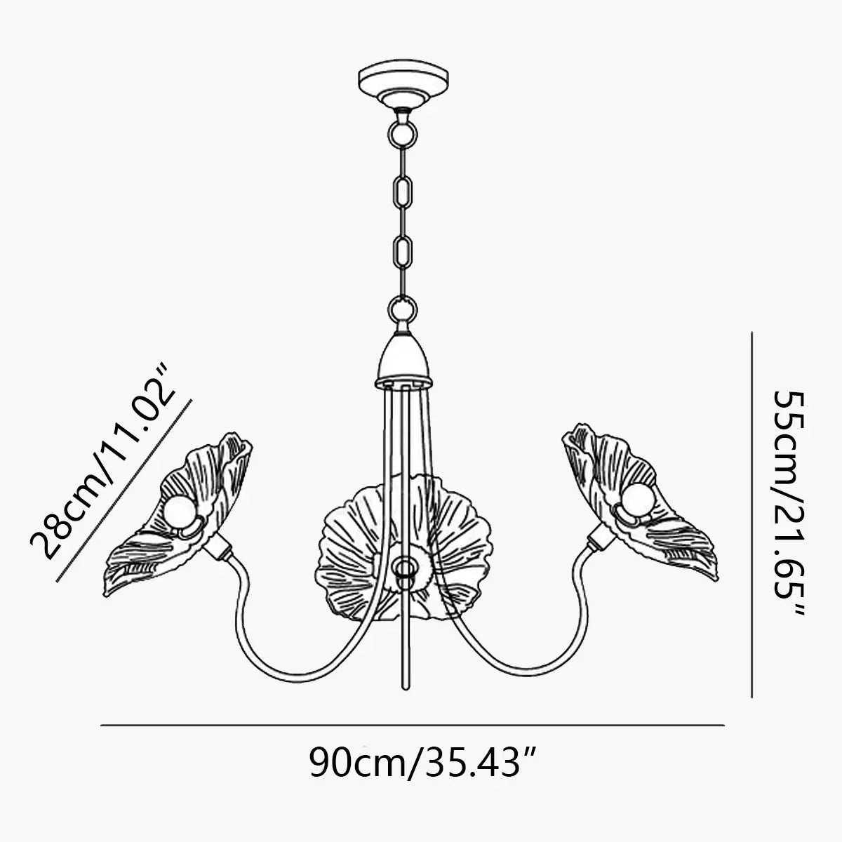 Antizer Lotus Leaf Glass Chandelier for Living Room