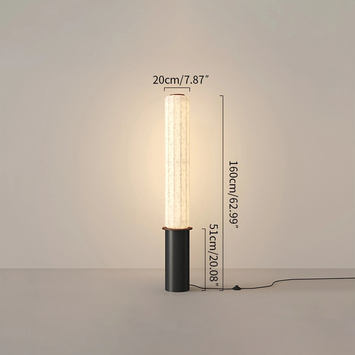 Antizer Column Fabric Lampshade Floor Lamp for Bedroom