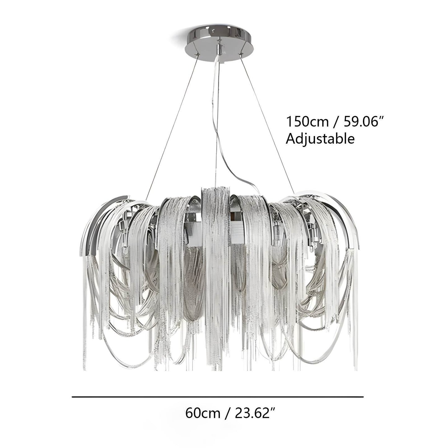 Antizer Aluminum Tassel Chandelier for Living Room