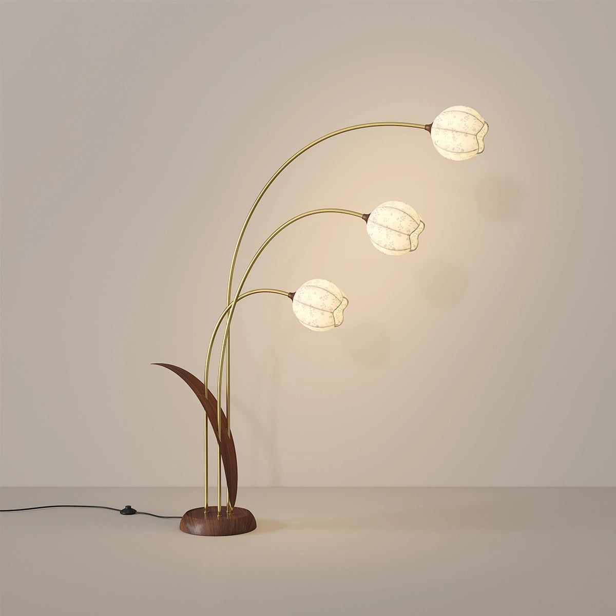 Antizer Three-Head Flower Bud Lampshade Floor Lamp