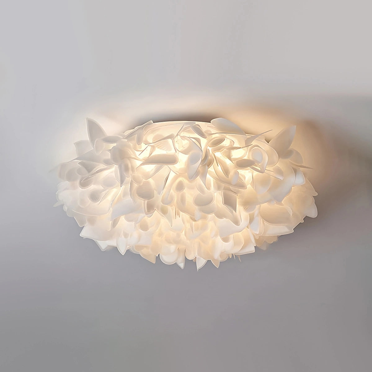 Antizer White Flower-Shaped Flush Mount Ceiling Light