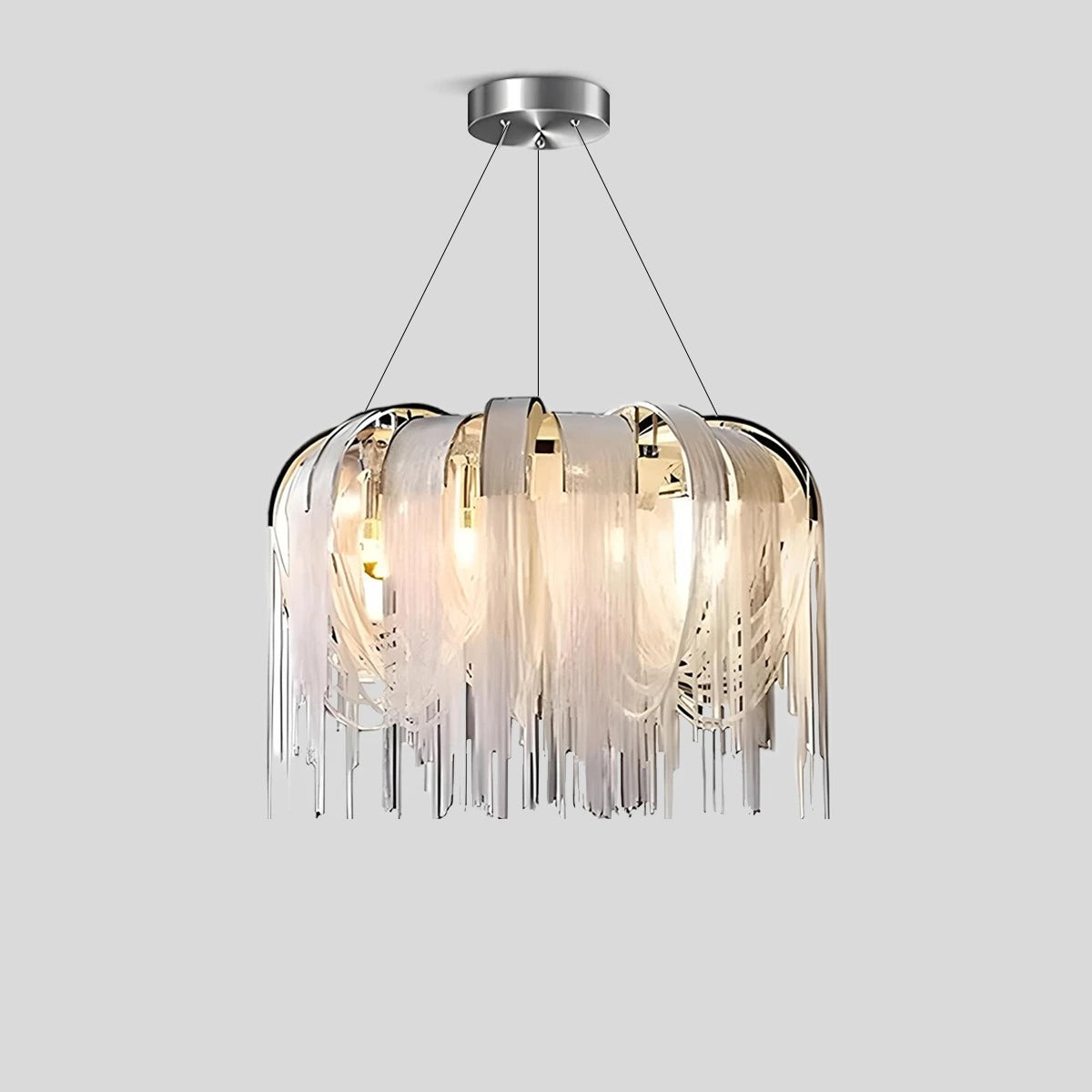 Antizer Aluminum Tassel Chandelier for Living Room