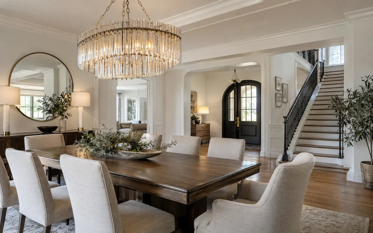How to Choose a Statement Chandelier for a Dining Room, Foyer, or Staircase