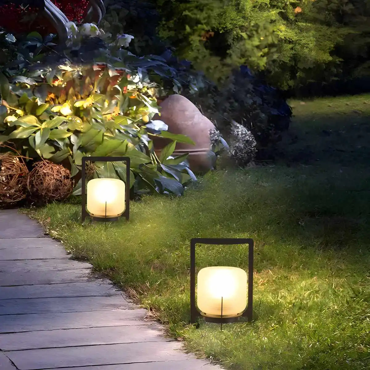 Solar Glass Lantern Outdoor Light