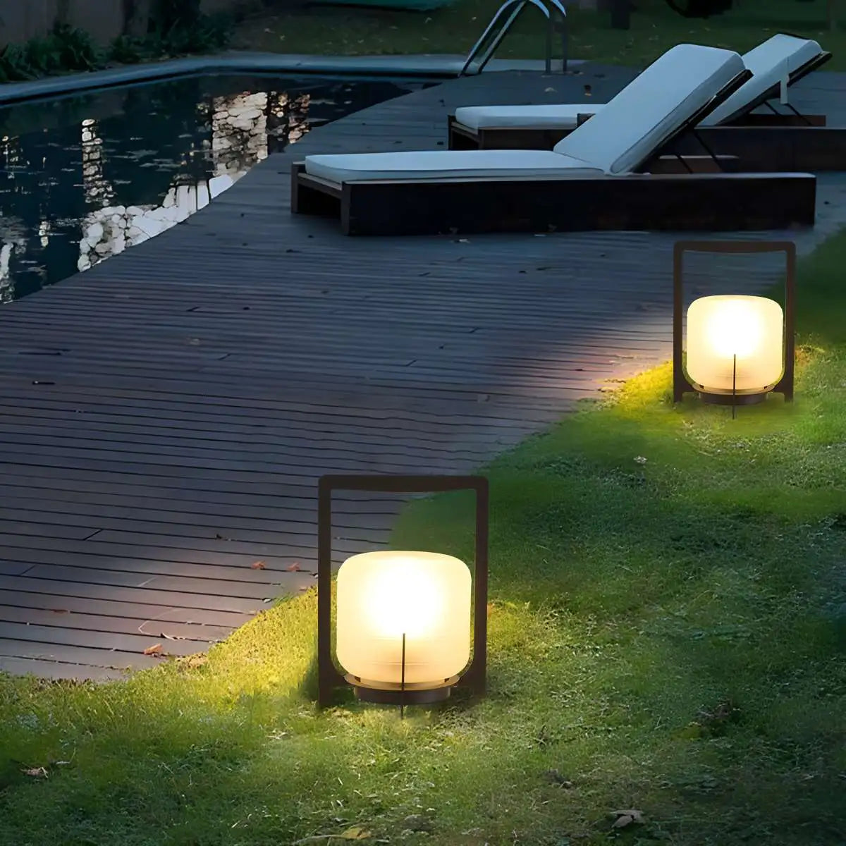 Solar Glass Lantern Outdoor Light