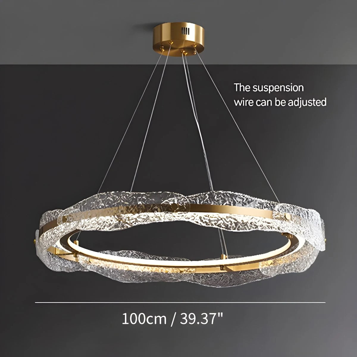 Antizer Water Pattern Glass Chandelier for Living Room
