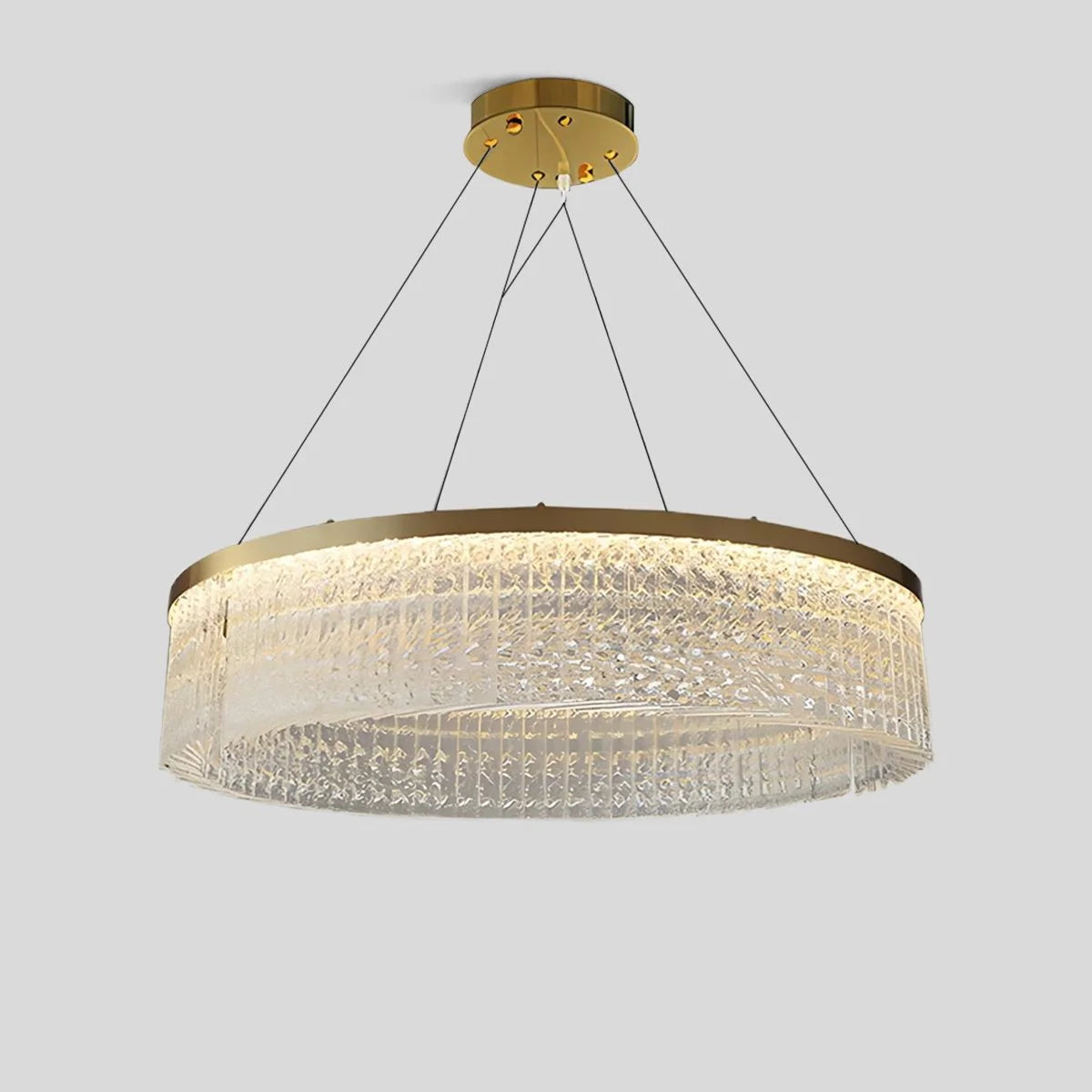 Antizer Round Halo Crystal Chandelier for Living Room