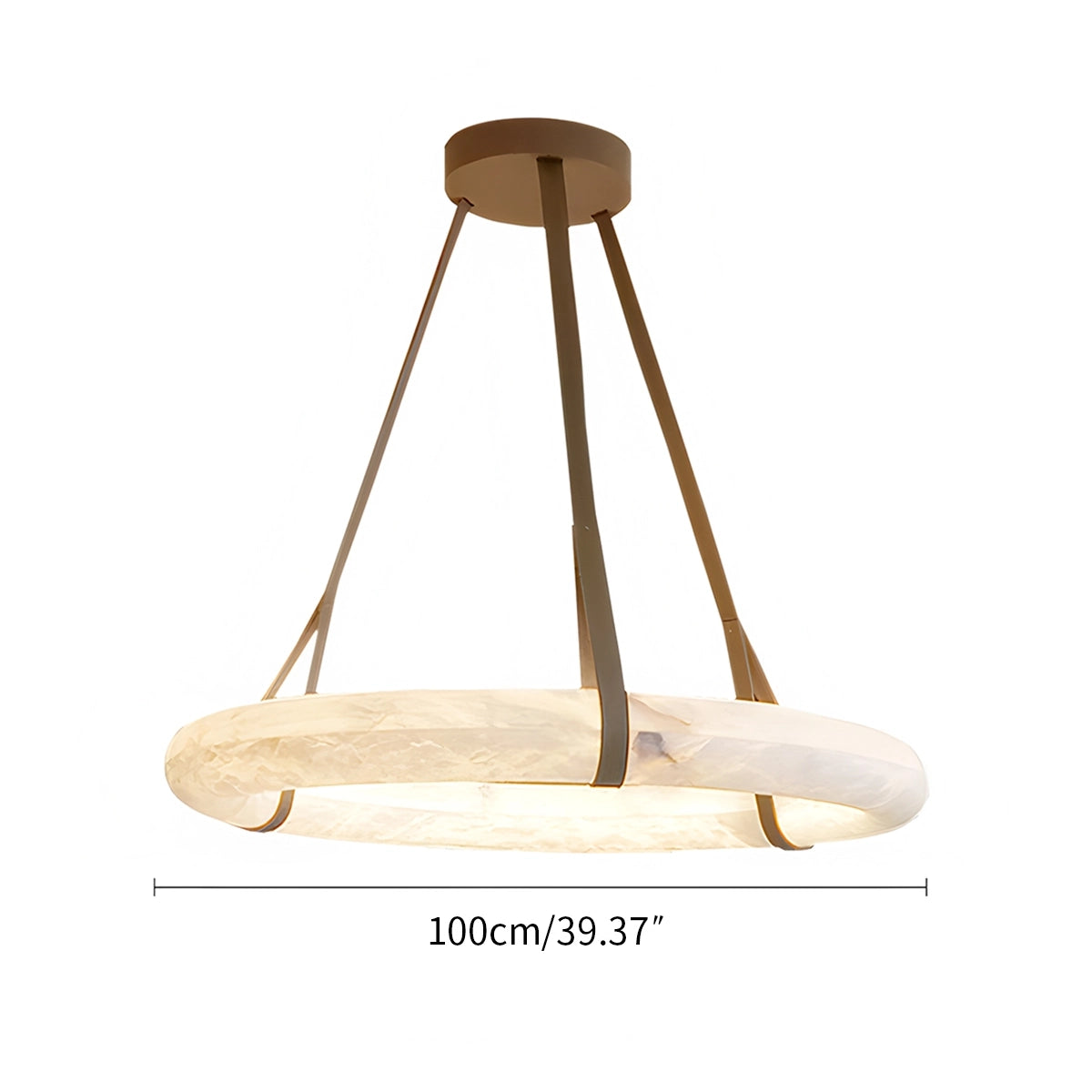 Antizer Simple Ring Spanish Alabaster Pendant Light for Living Room