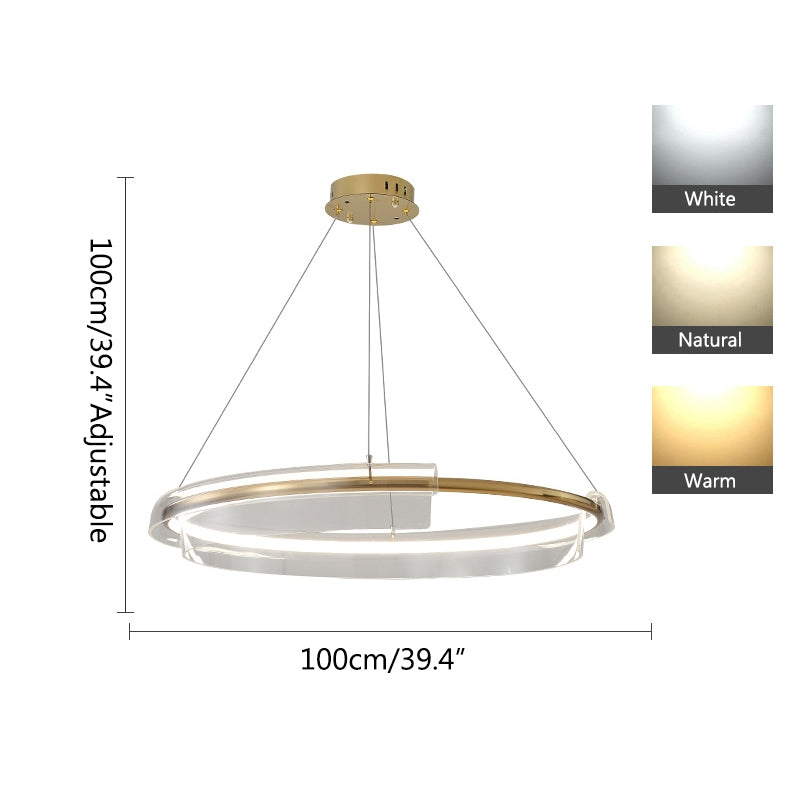 Iron Acrylic Circular Chandelier