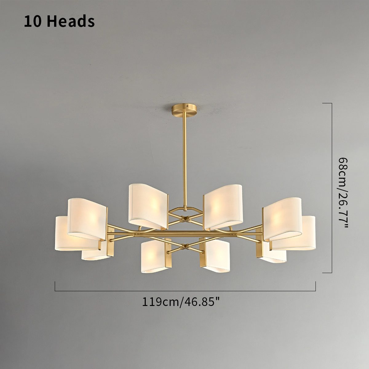 Antizer American Retro Brass Fabric Chandelier