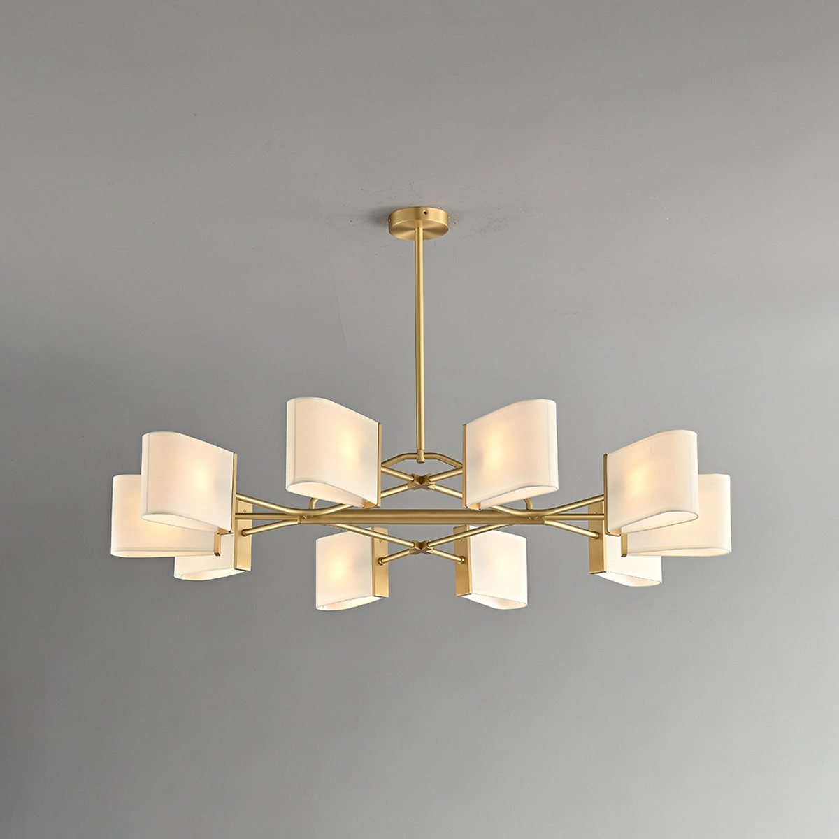 Antizer American Retro Brass Fabric Chandelier
