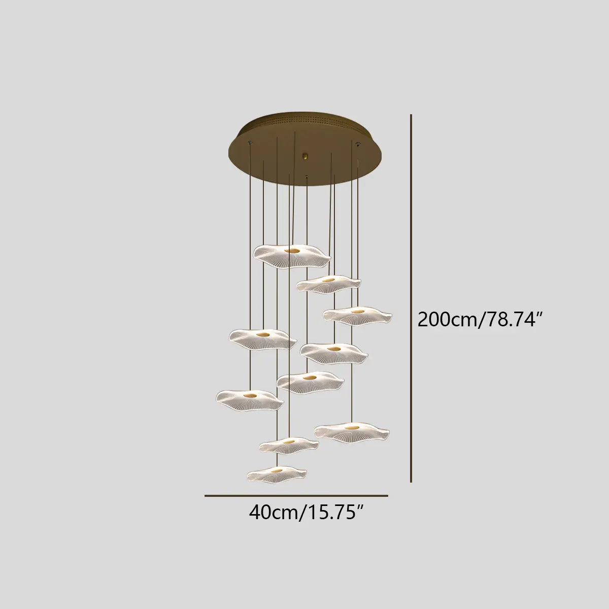 Antizer Rotasu Lotus Leaf Staircase Chandelier