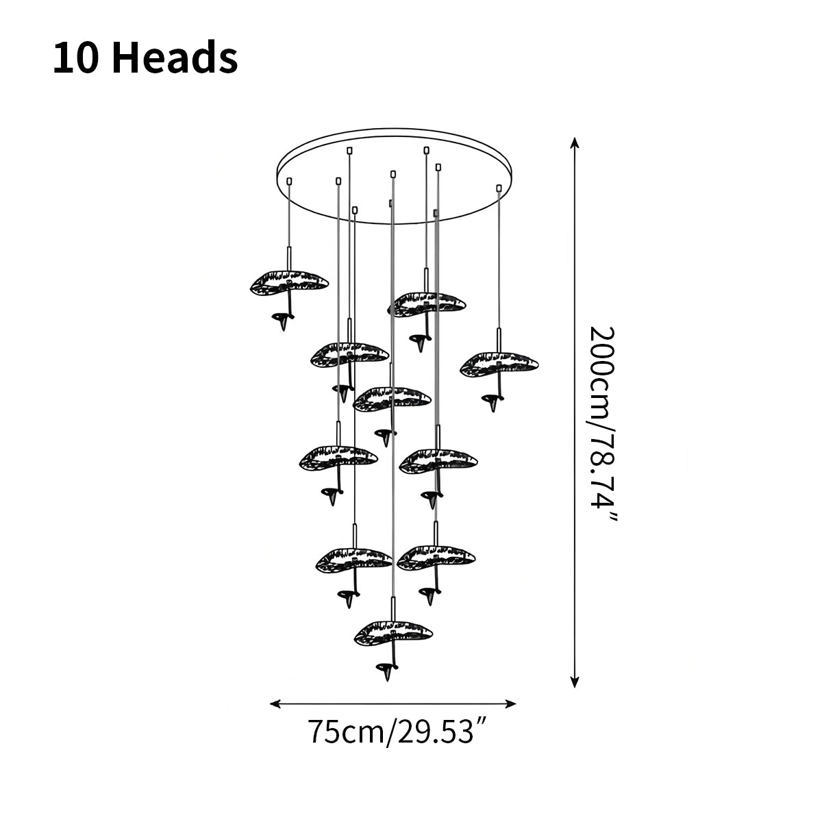 Antizer Orlia Brass Lotus Leaf Chandelier