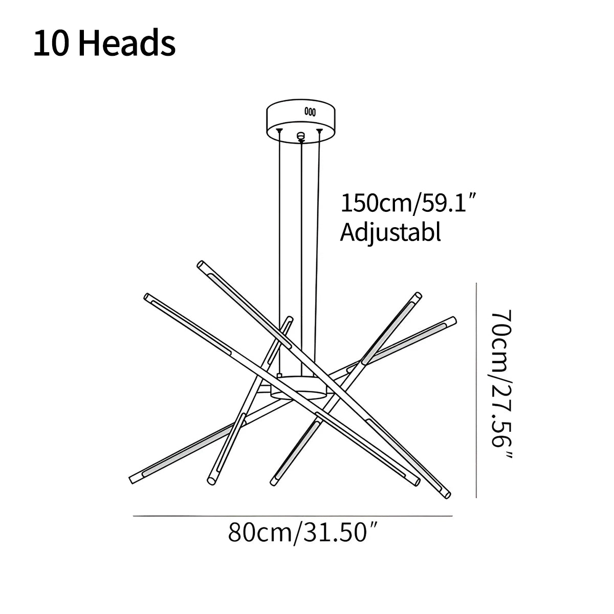 Antizer Rotatable LED Chandelier for Living Room