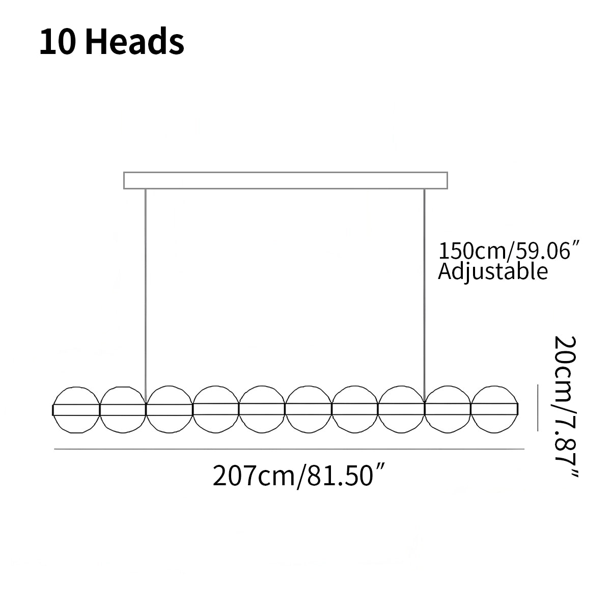 Antizer Modern Long Bubble Glass Pendant Light
