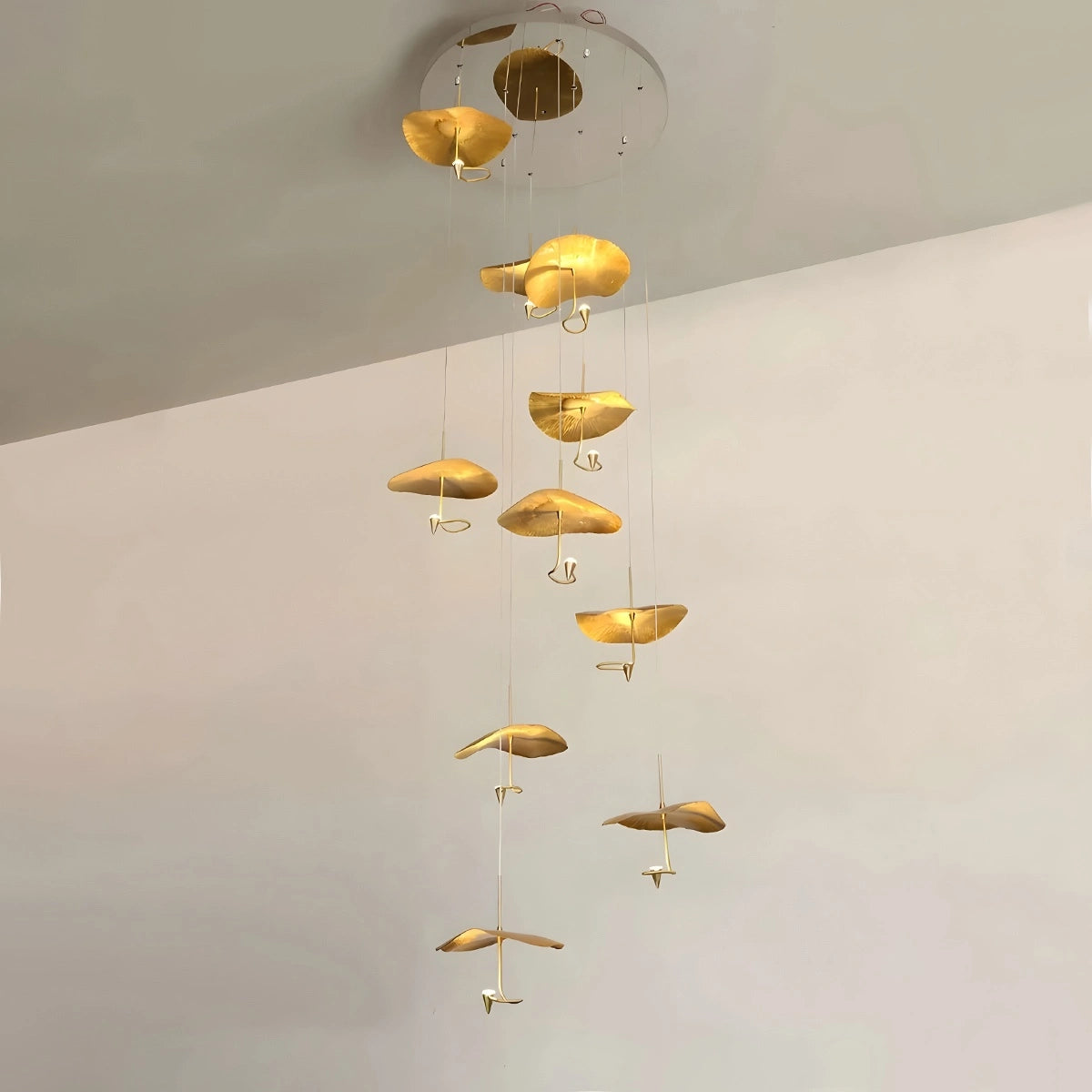 Antizer Orlia Brass Lotus Leaf Chandelier