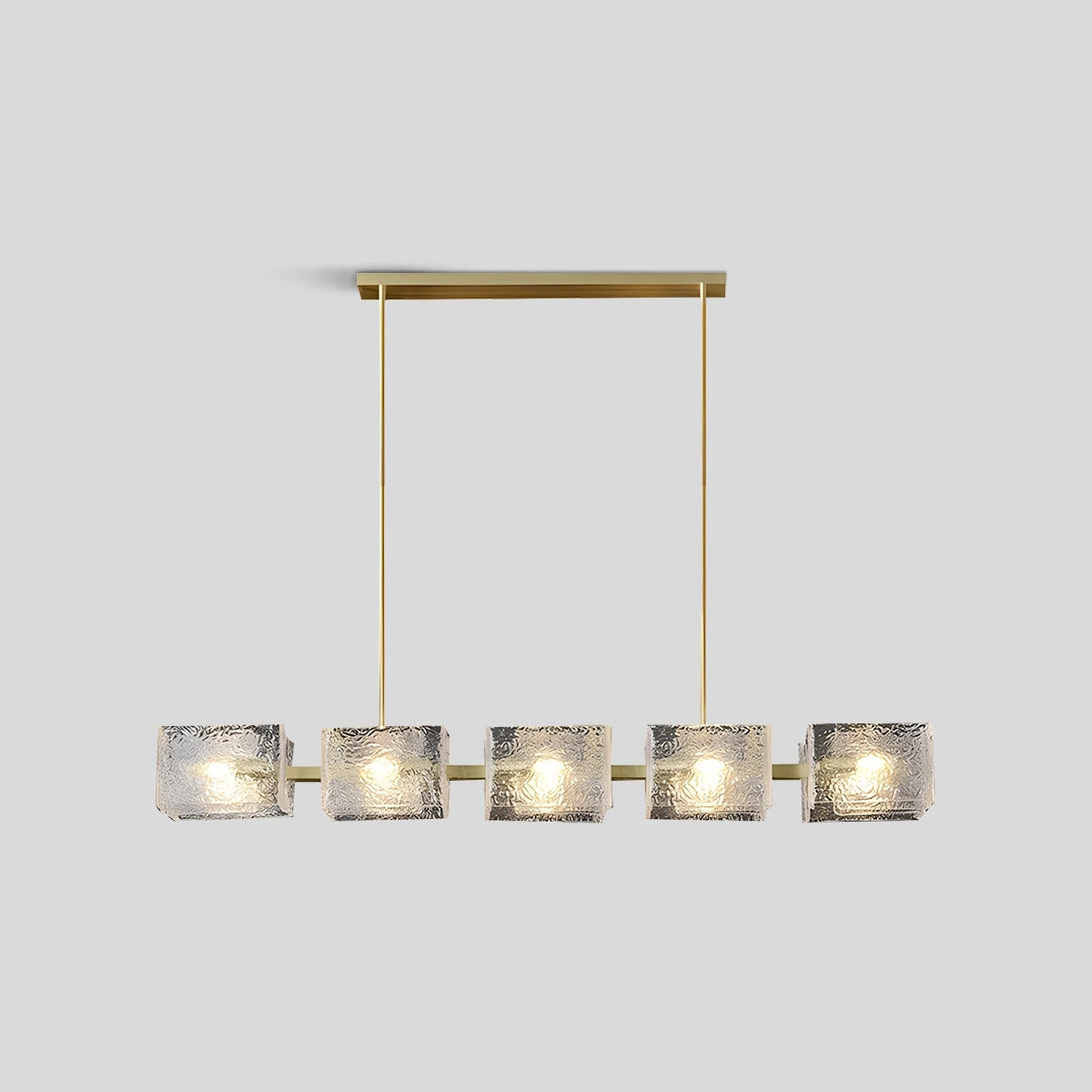 Antizer Textured Glass Linear Chandelier for Dining Room