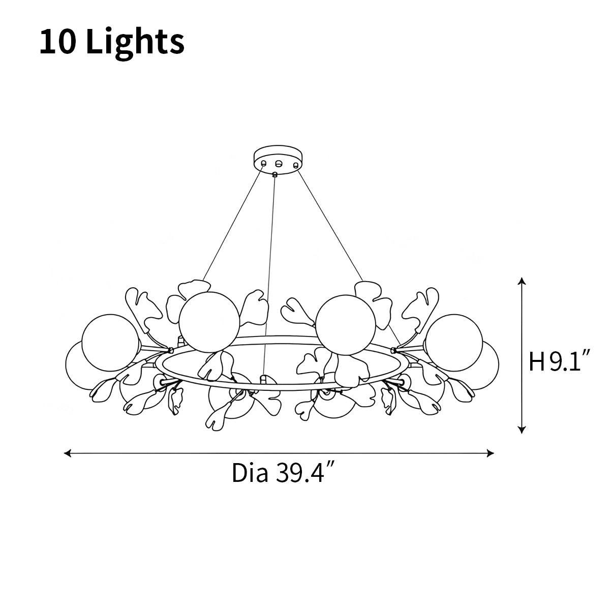 Antizer Evander Ginkgo Chandelier for Dining Area