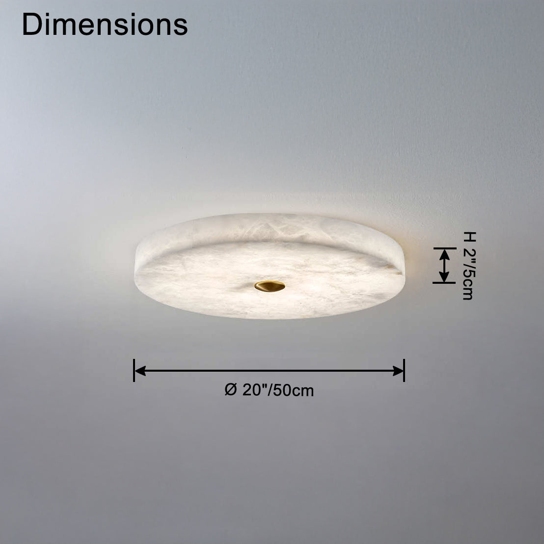 Antizer Modern Round Alabaster Ceiling Light