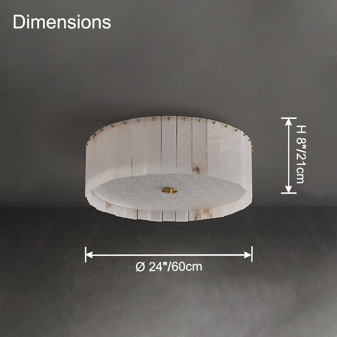Antizer Modern Drum Alabaster Ceiling Light