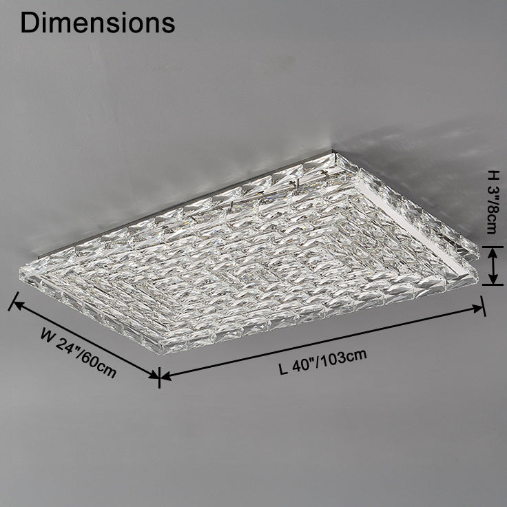 Antizer Modern Rectangle Crystal Ceiling Light