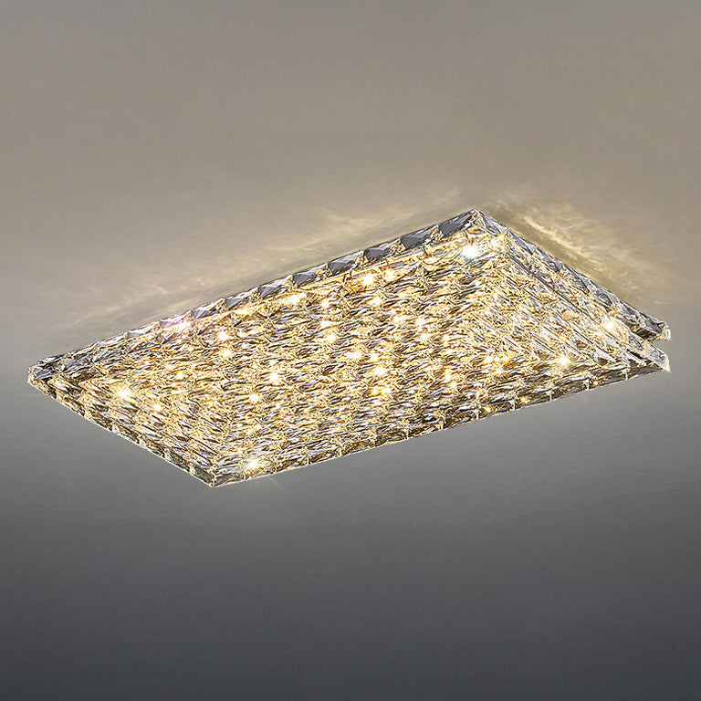 Antizer Modern Rectangle Crystal Ceiling Light
