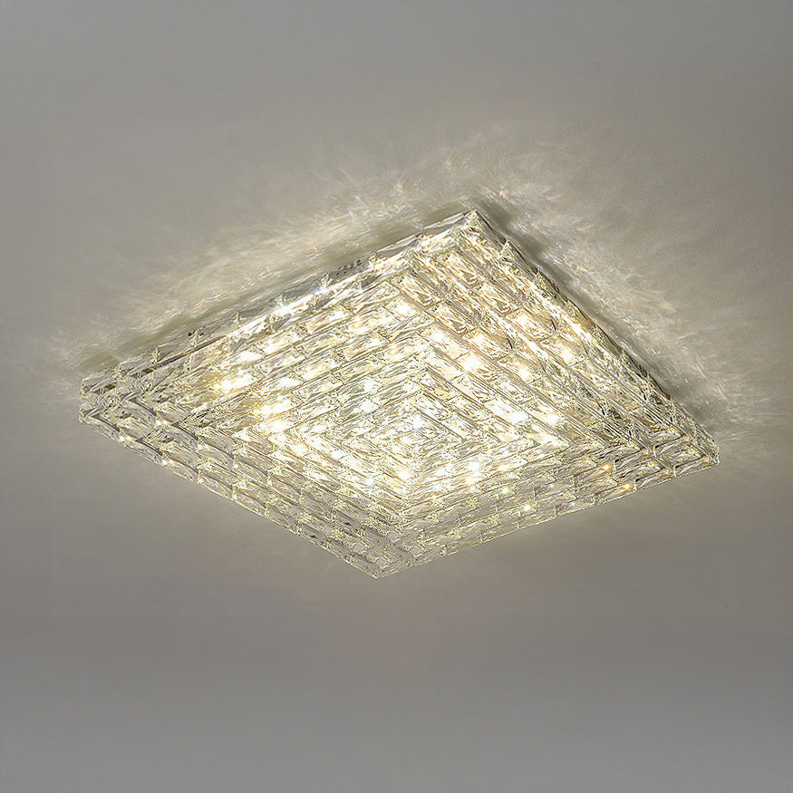 Antizer Modern Rectangle Crystal Ceiling Light