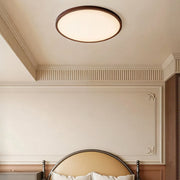 Antizer Modern Round Walnut Flat Ceiling Light