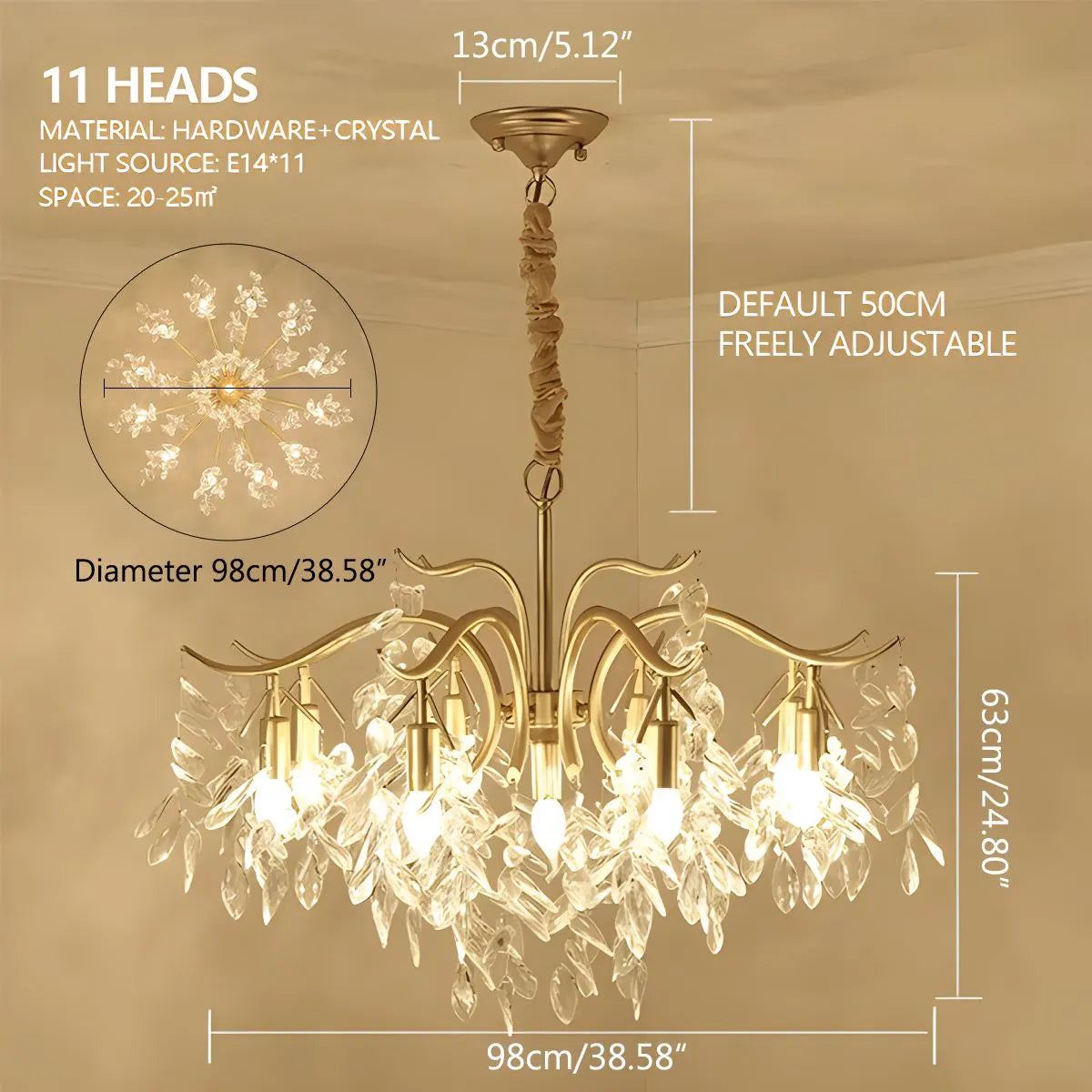 French Light Luxury Crystal Chandelier