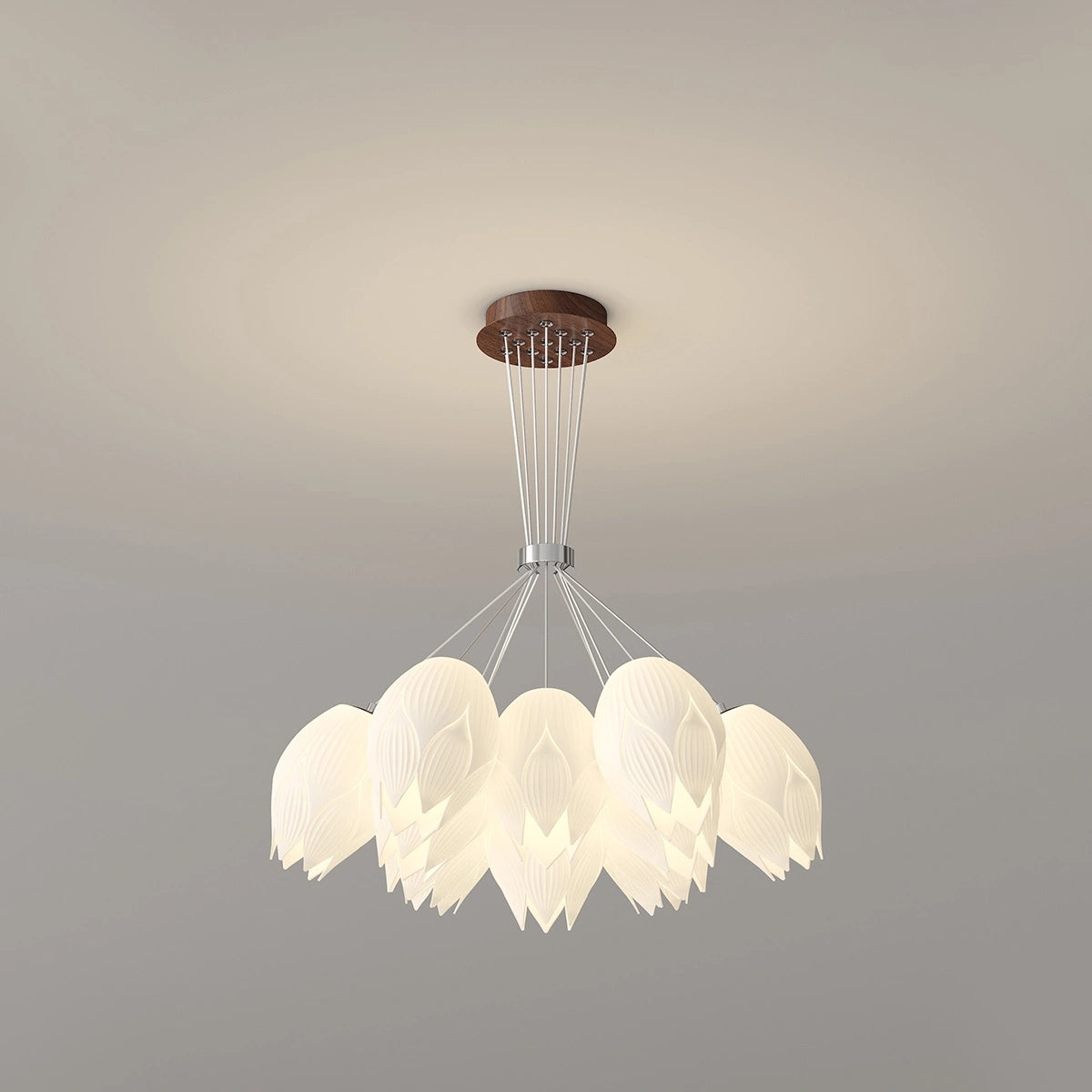 Antizer Cream Tulip Long Pendant Chandelier for Staircase