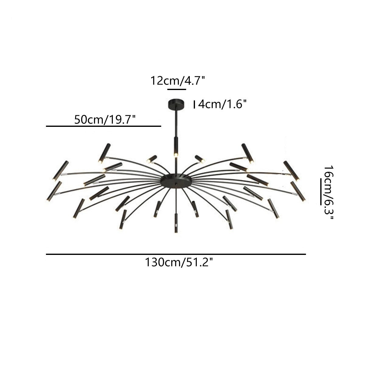 Antizer Modern Adjustable Candelabra Chandelier for Living Room