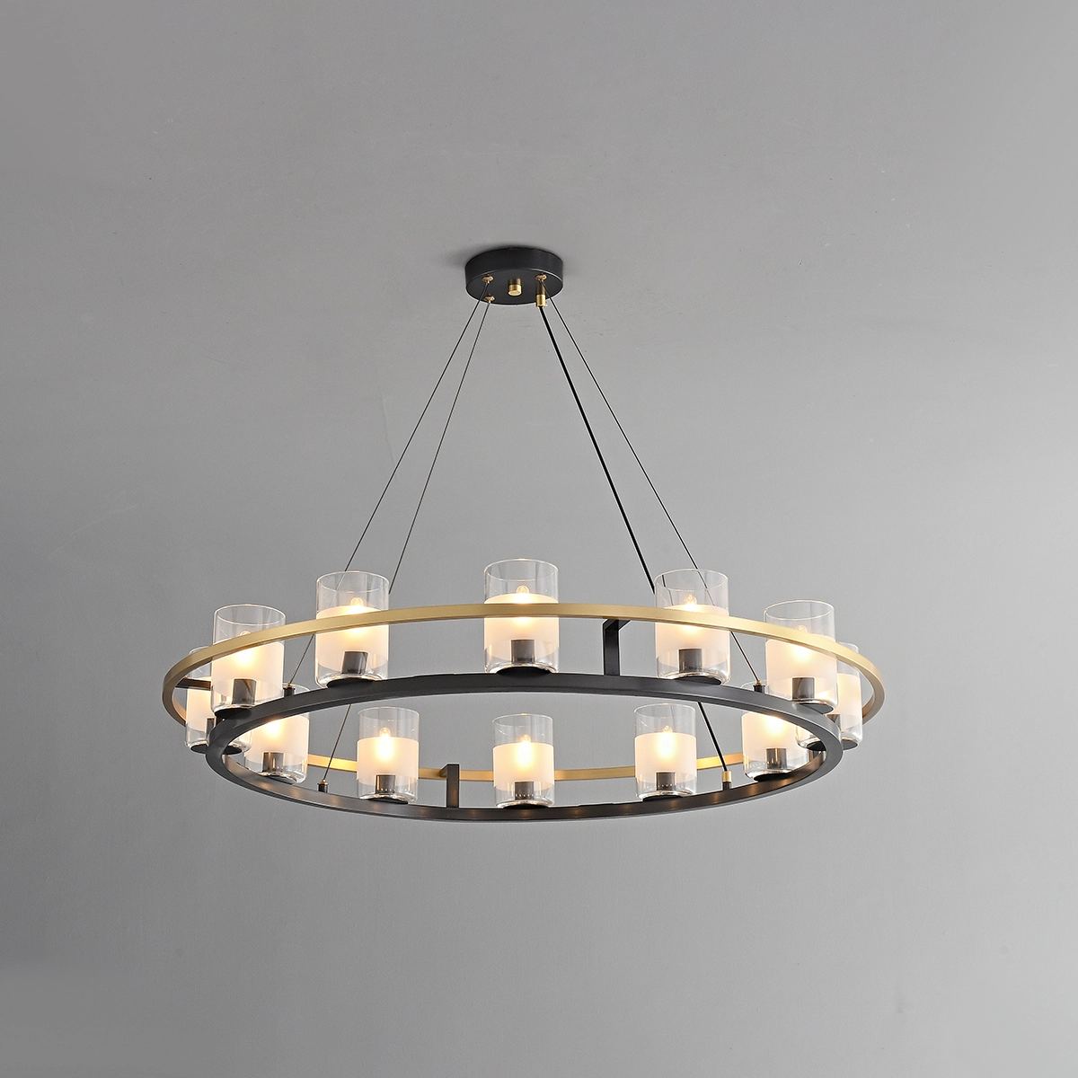 Antizer Nordic Art Simulation Candle Glass Chandelier