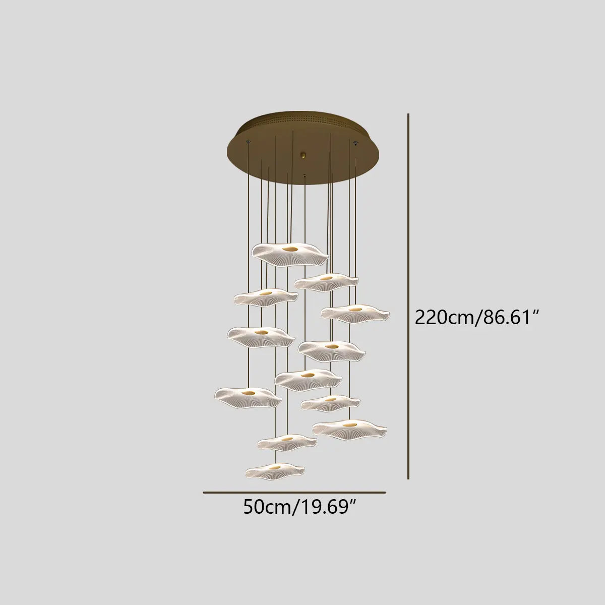 Antizer Rotasu Lotus Leaf Staircase Chandelier