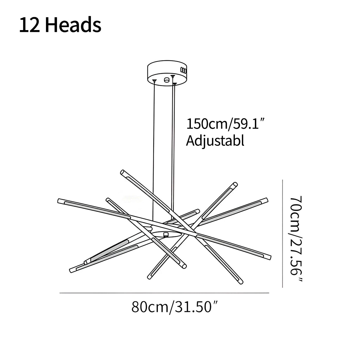 Antizer Rotatable LED Chandelier for Living Room