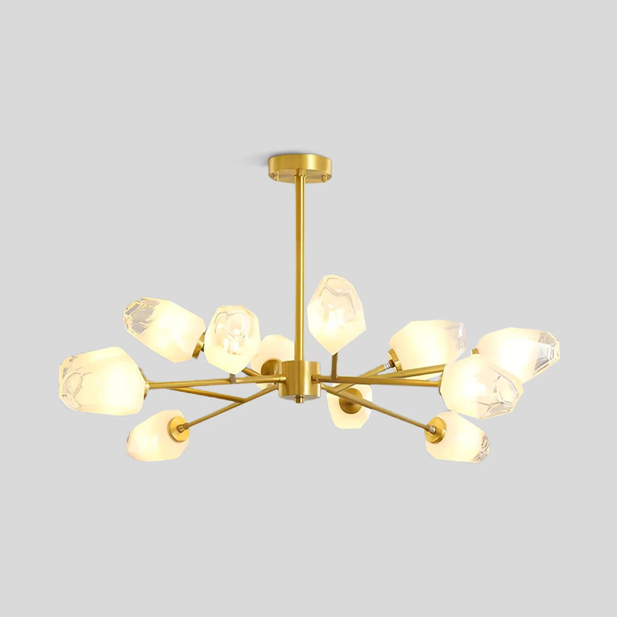 Antizer Crystal Bud Copper Chandelier for Living Room