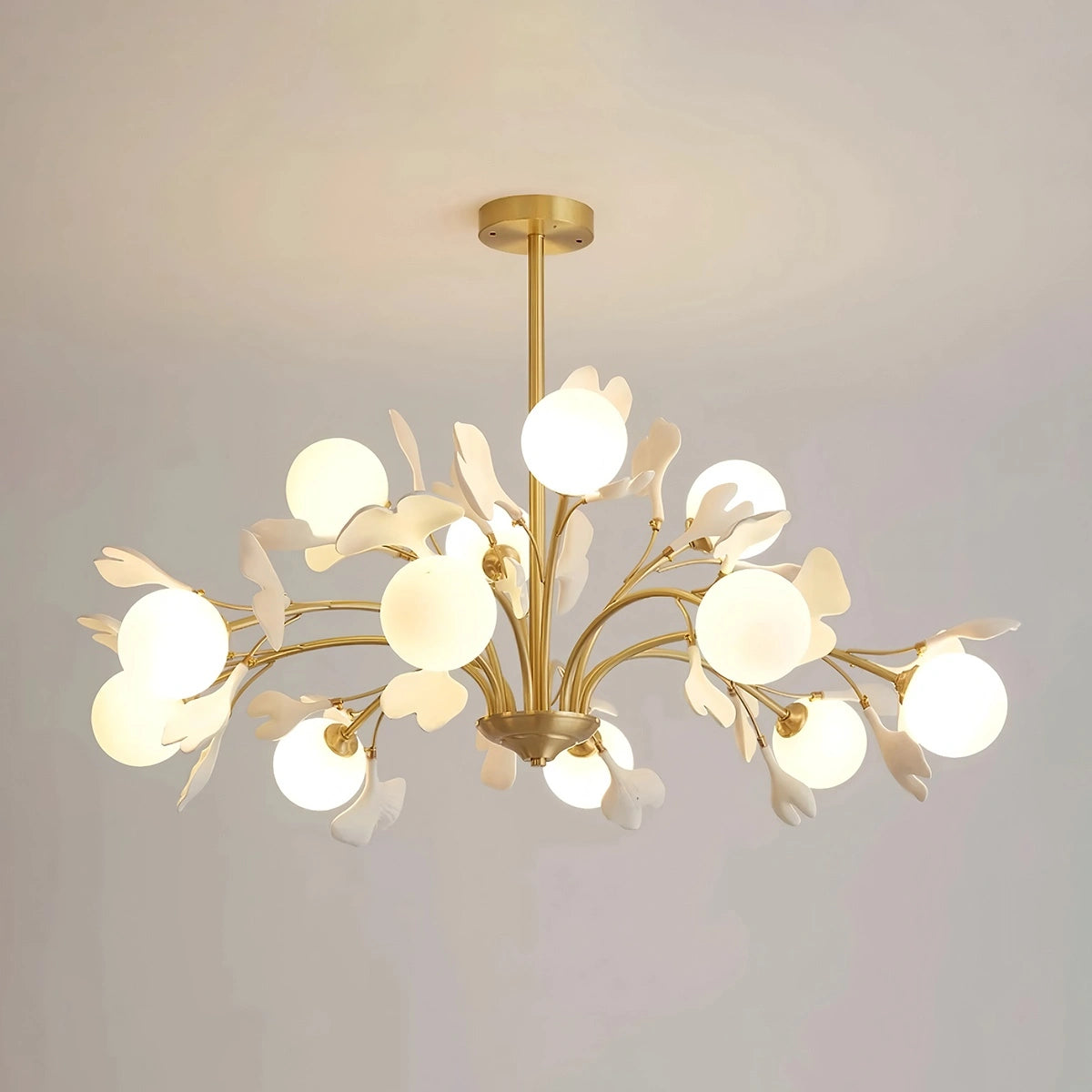 Antizer Thalassa Ginkgo Chandelier for Living Room 12 Lights Warm Light