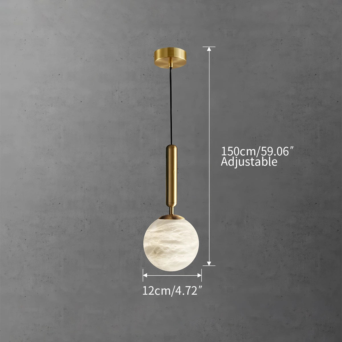 Antizer Modern Globe Marble Pendant Light for Bedroom