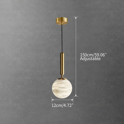 Antizer Modern Globe Marble Pendant Light for Bedroom